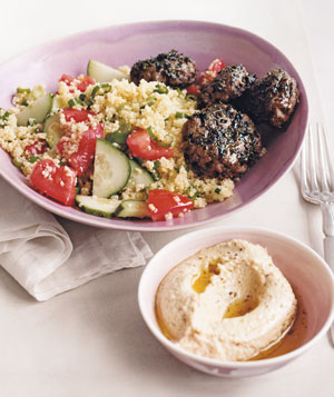 Mediterranean-Style Beef Patty and Couscous Recipe Mediterranean-Style Beef Patty and Couscous Recipe