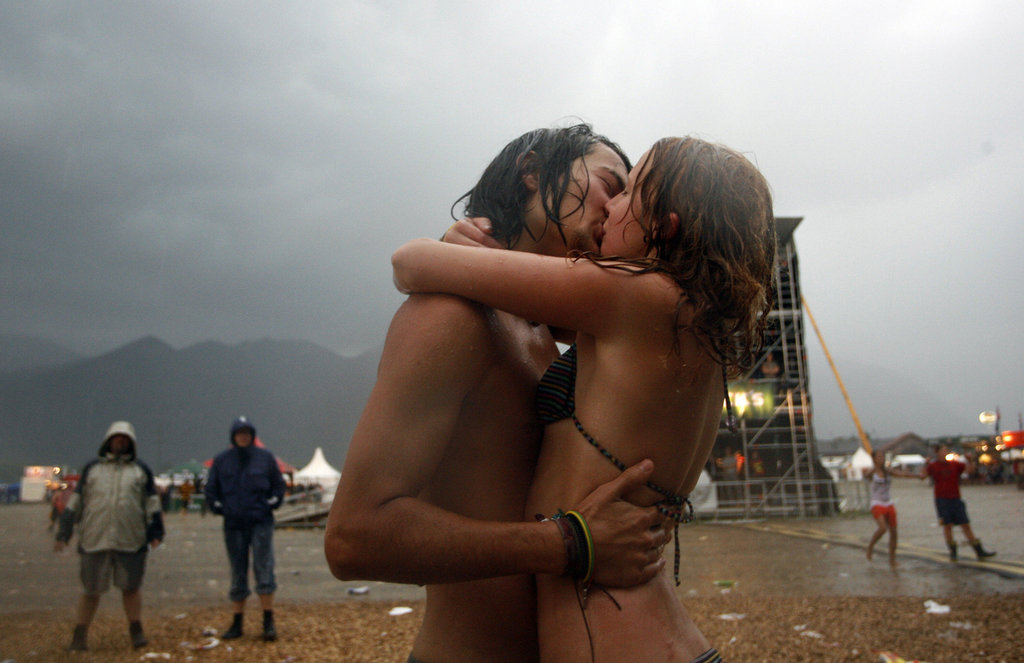 This pair smooched in the rain at the Chiemsee Reggae Summer music festival in Uebersee, southern Germany.
This pair smooched in the rain at the Chiemsee Reggae Summer music festival in Uebersee, southern Germany.