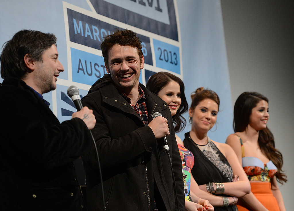 James Franco had a laugh during his Spring Breakers Q&A at SXSW.
James Franco had a laugh during his Spring Breakers Q&A at SXSW.