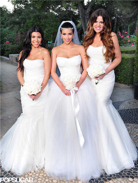 Kim Kardashian had the support of her sisters Kourtney and Khloé at her August 2011 Montecito wedding to Kris Humphries.
Kim Kardashian had the support of her sisters Kourtney and Khloé at her August 2011 Montecito wedding to Kris Humphries.