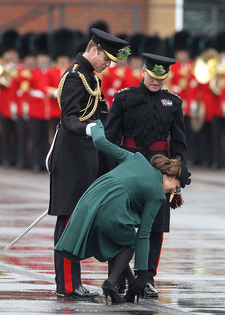 Prince William was quite the gentleman helping Kate Middleton with her shoe in March 2013 in England.
Prince William was quite the gentleman helping Kate Middleton with her shoe in March 2013 in England.