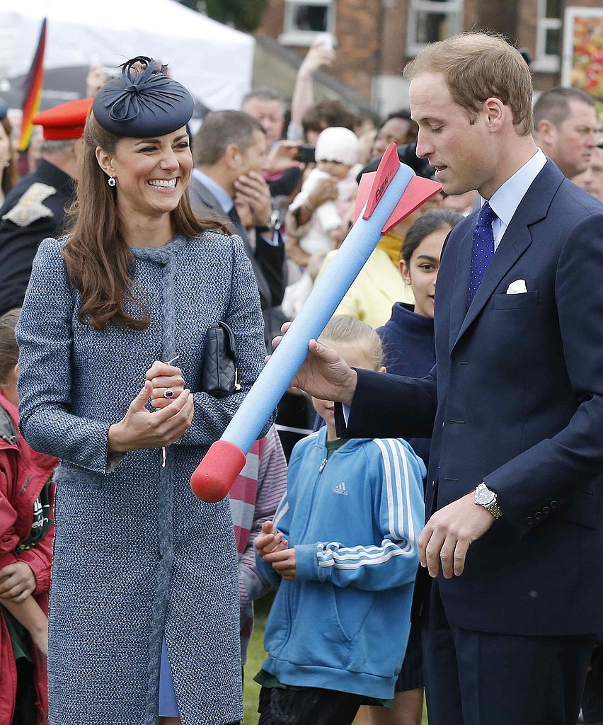 Kate Middleton cracked up while Prince William goofed around on a June 2012 visit to Nottingham, England.
Kate Middleton cracked up while Prince William goofed around on a June 2012 visit to Nottingham, England.