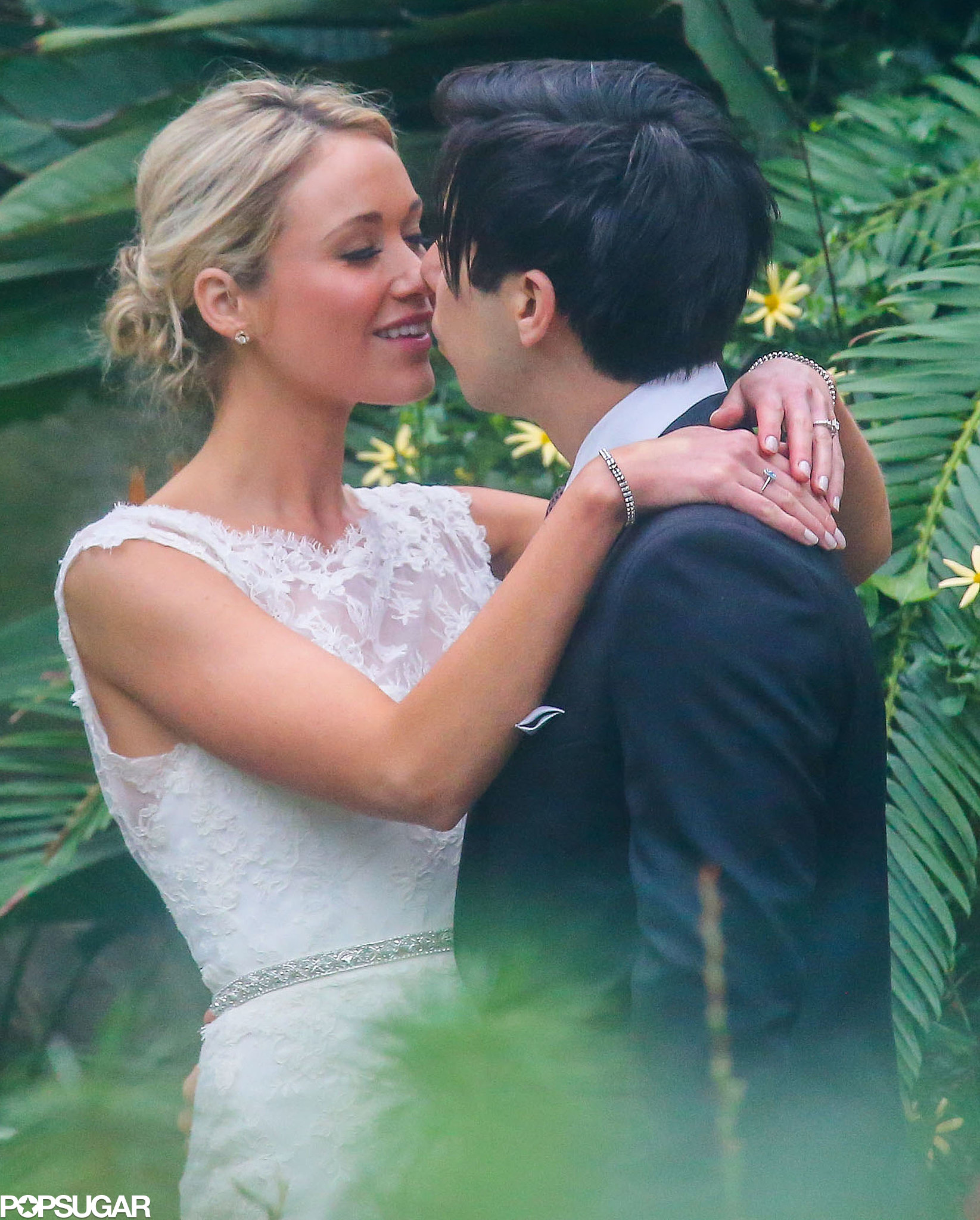 Katrina Bowden and Ben kissed at their Brooklyn wedding