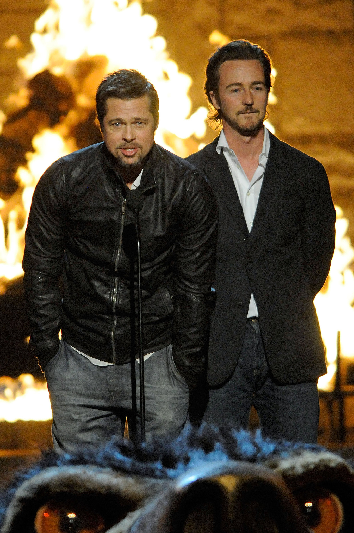 Brad Pitt was joined by Edward Norton in 2009 when they attended the