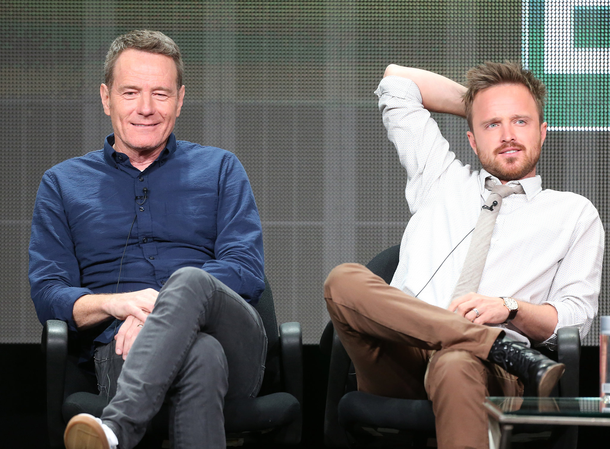 Aaron Paul and Bryan Cranston took the stage to talk about Breaking TV