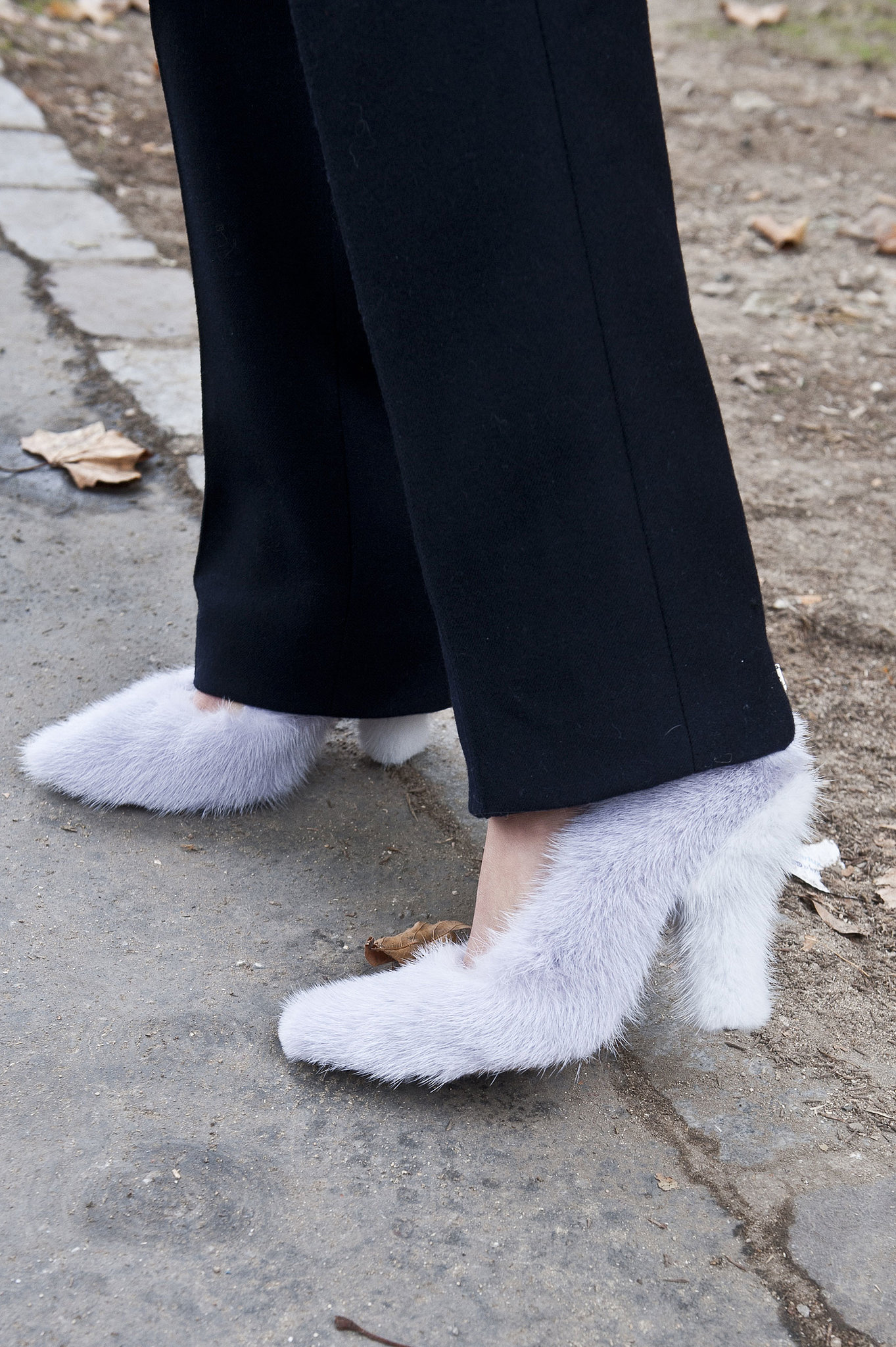 fuzzy strap heels
