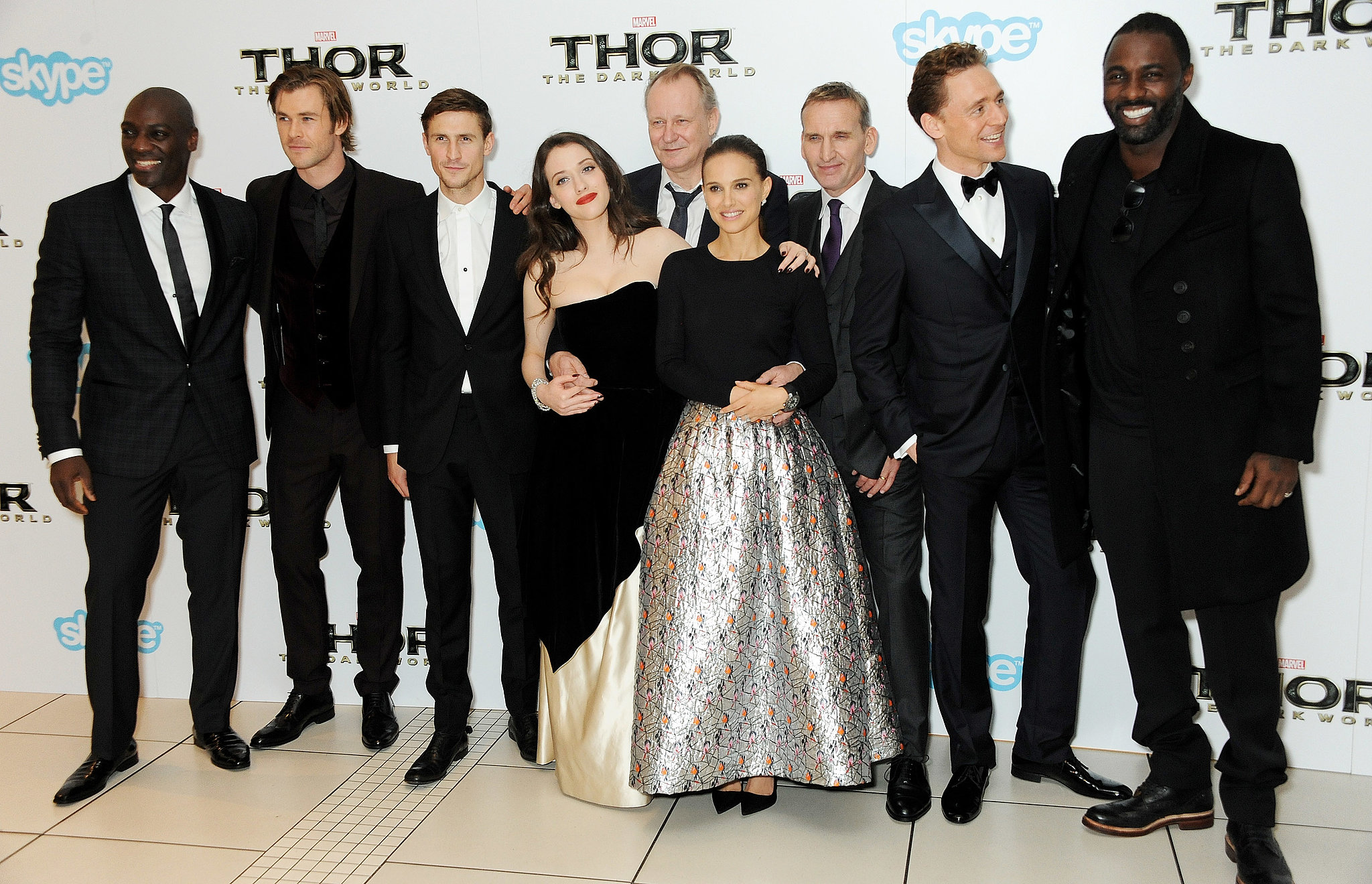 The cast of Thor: The Dark World gathered for a group photo at the