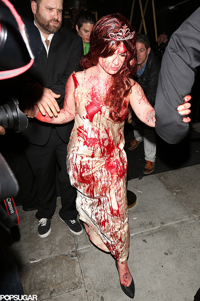 Kelly Osbourne went for a Carrie look for Halloween in LA.
Kelly Osbourne went for a Carrie look for Halloween in LA.