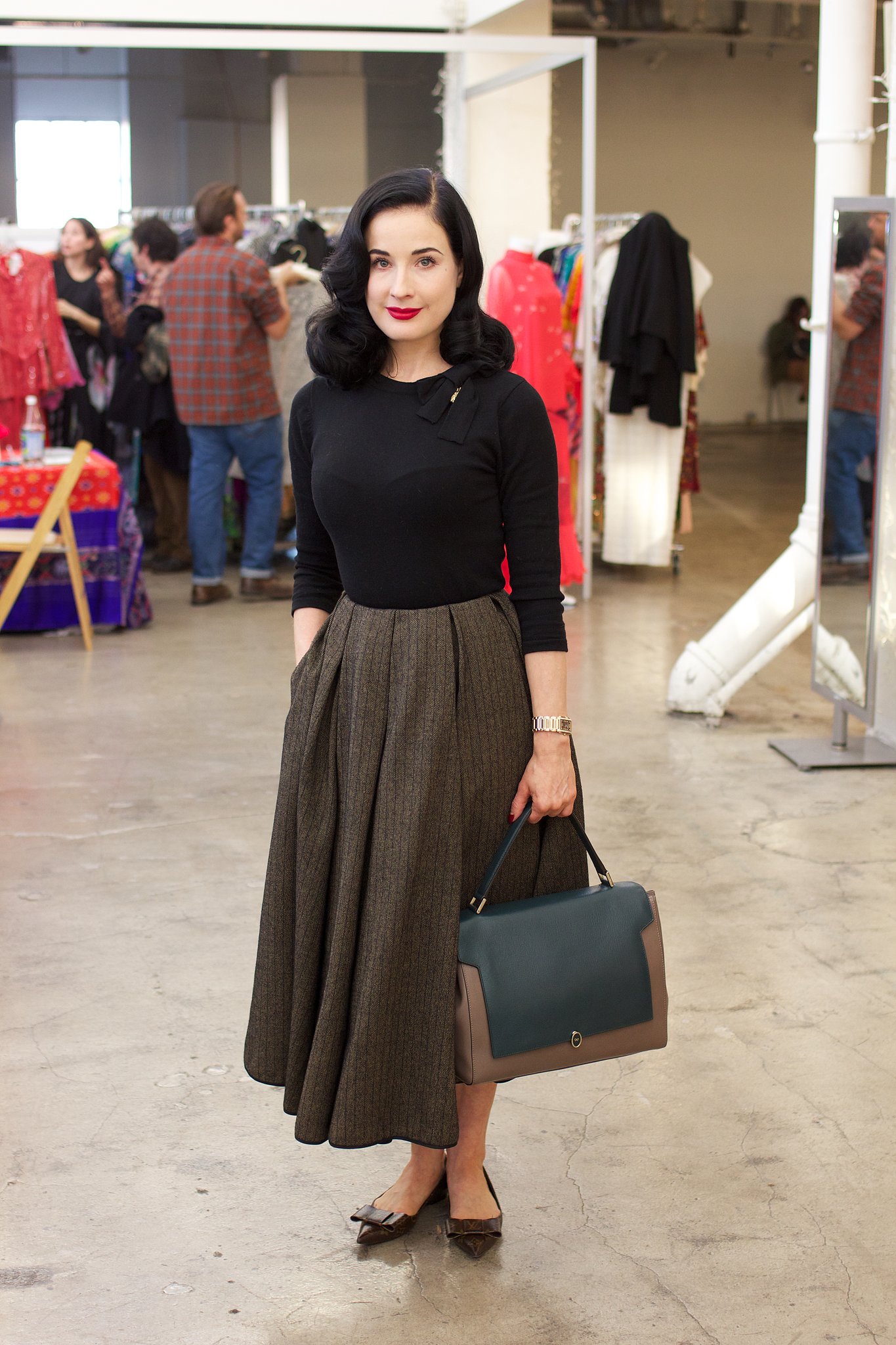 dita von teese casual style
