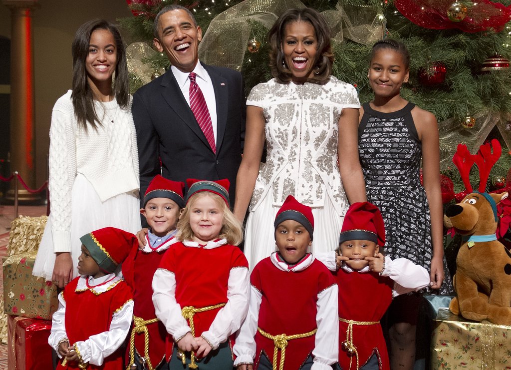 The Obamas Celebrating Christmas 2013 Pictures POPSUGAR Celebrity