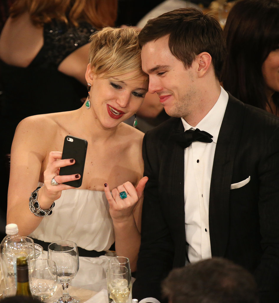 Jennifer Lawrence and Nicholas Hoult took a selfie at their table.
Source: Christopher Polk/NBC/NBCU Photo Bank/NBC
Jennifer Lawrence and Nicholas Hoult took a selfie at their table.
Source: Christopher Polk/NBC/NBCU Photo Bank/NBC