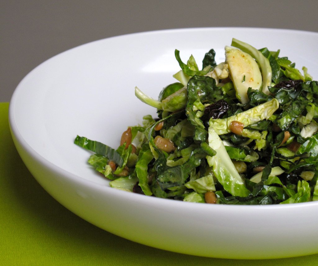 Shredded Brussels Sprouts and Kale With Sunflower Seeds Shredded Brussels Sprouts and Kale With Sunflower Seeds
