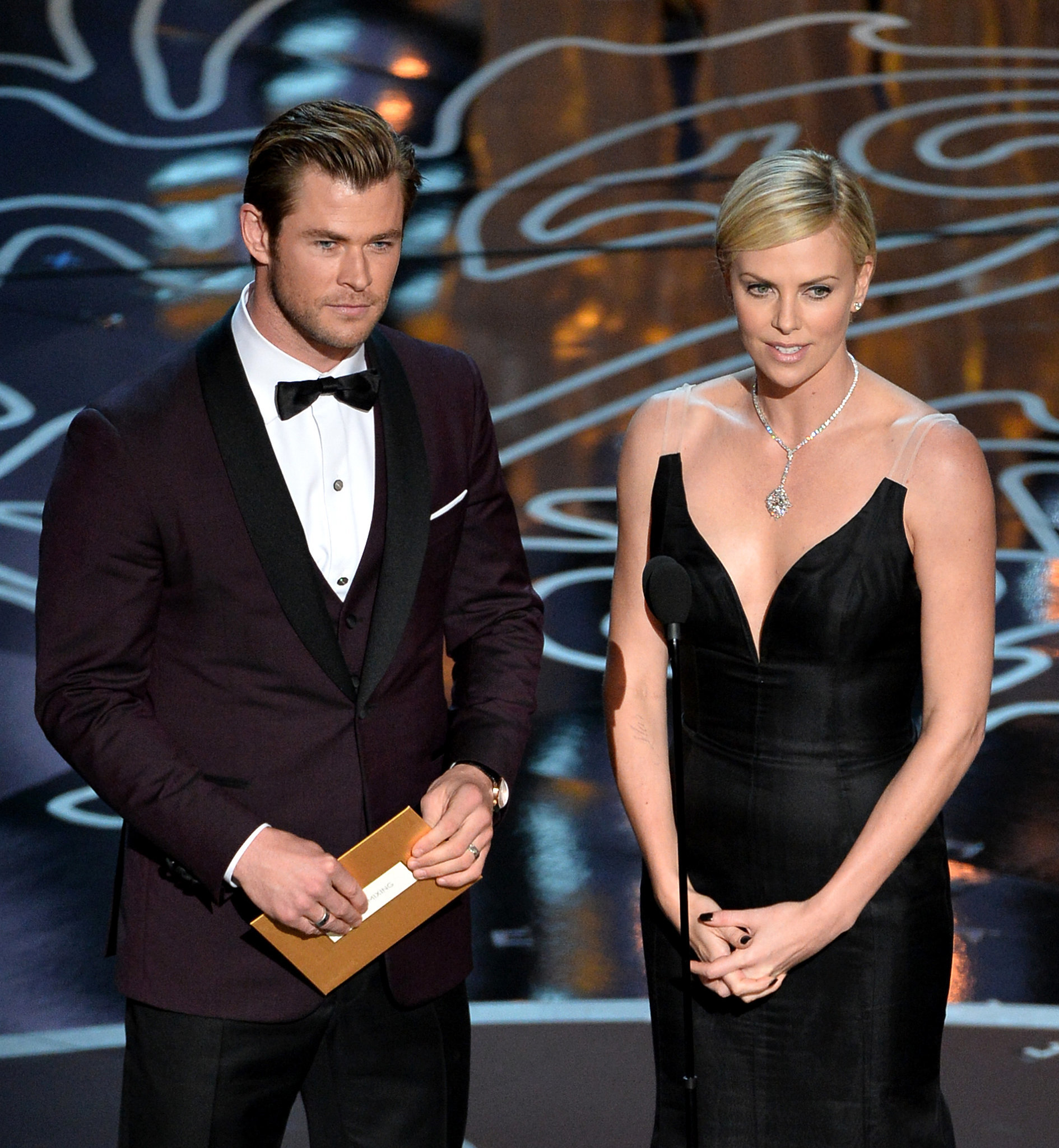 Chris Hemsworth and Charlize Theron took the stage together. All the