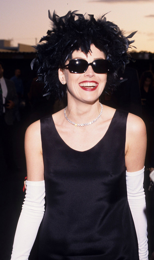 Sharon Stone wore sunglasses at night. Sharon Stone wore sunglasses at night.