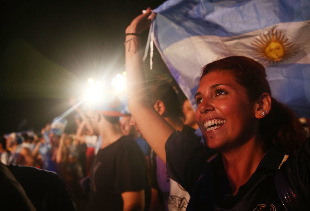 A woman cheered as she rooted for Argentina.
A woman cheered as she rooted for Argentina.