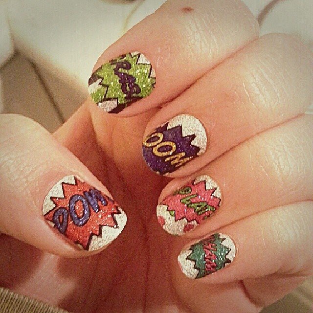 Boom! Splat! The Comic Nail Wraps Set ($10) from Espionage Cosmetics has everything good in this world worthy of exclamation.
Boom! Splat! The Comic Nail Wraps Set ($10) from Espionage Cosmetics has everything good in this world worthy of exclamation.