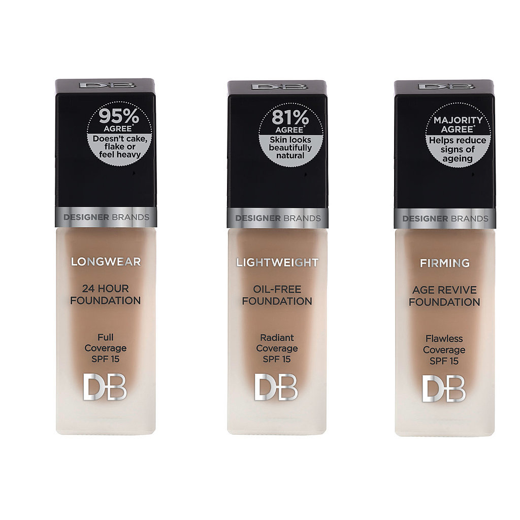 Designer Brands Lightweight and Longwear Foundation, 12.99 each, and