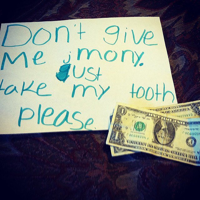 The kid who just wants the tooth gone. The kid who just wants the tooth gone.