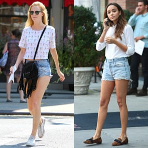 Poppy Delevingne and Ashley Madekwe in Denim Shorts Poppy Delevingne and Ashley Madekwe in Denim Shorts