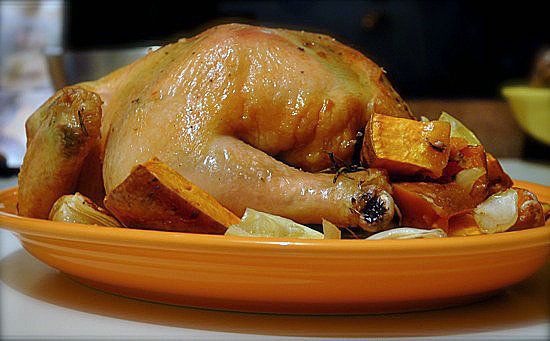 Roast Chicken With Sweet Potato and Onions Roast Chicken With Sweet Potato and Onions
