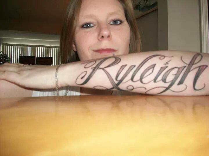 "I got my daughter's name tatted on me when she was 3 months. She's almost 4 now, and she thinks it's cool mommy has her name on her!" — Holly A. Miller
"I got my daughter's name tatted on me when she was 3 months. She's almost 4 now, and she thinks it's cool mommy has her name on her!" — Holly A. Miller