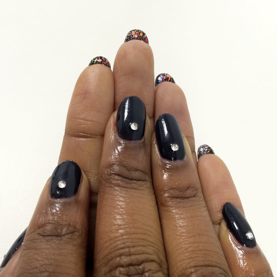 Try This Reverse Nail Art For a Glittery New Year's Eve Manicure Try This Reverse Nail Art For a Glittery New Year's Eve Manicure
