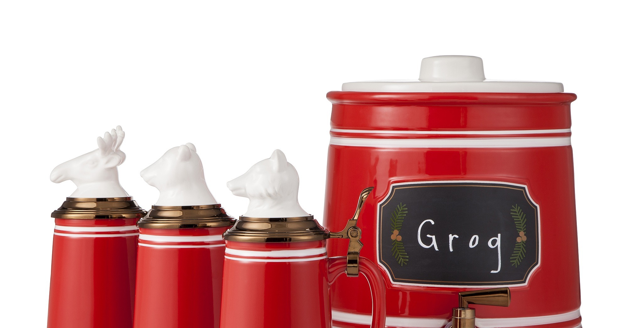 Threshold Stoneware Beverage Dispenser (35), Stoneware Steins (13