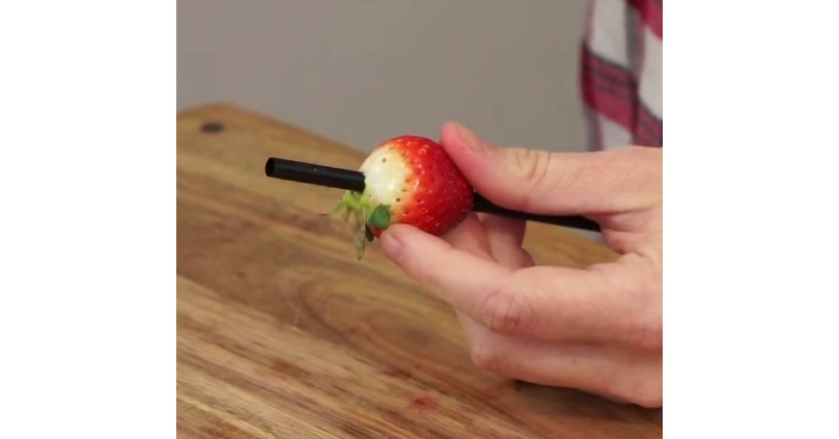 Remove Strawberry Stems With a Straw 79 Hacks That Will Change Your