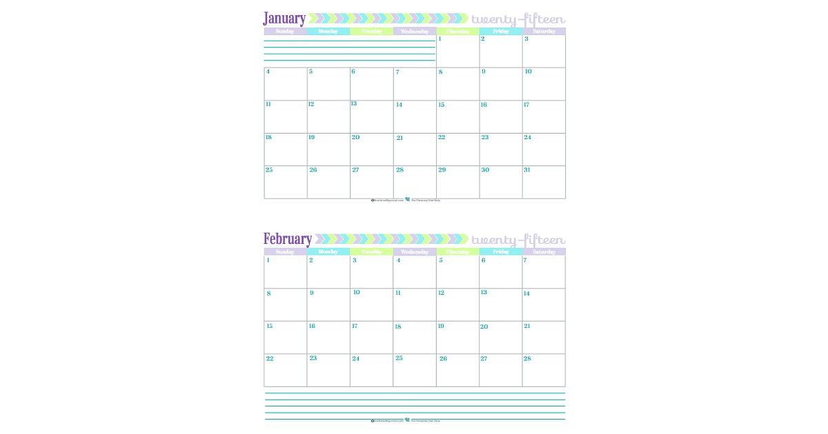 Pastel Plans | 20 Free Printable 2015 Calendars to Ring in the New Year ...