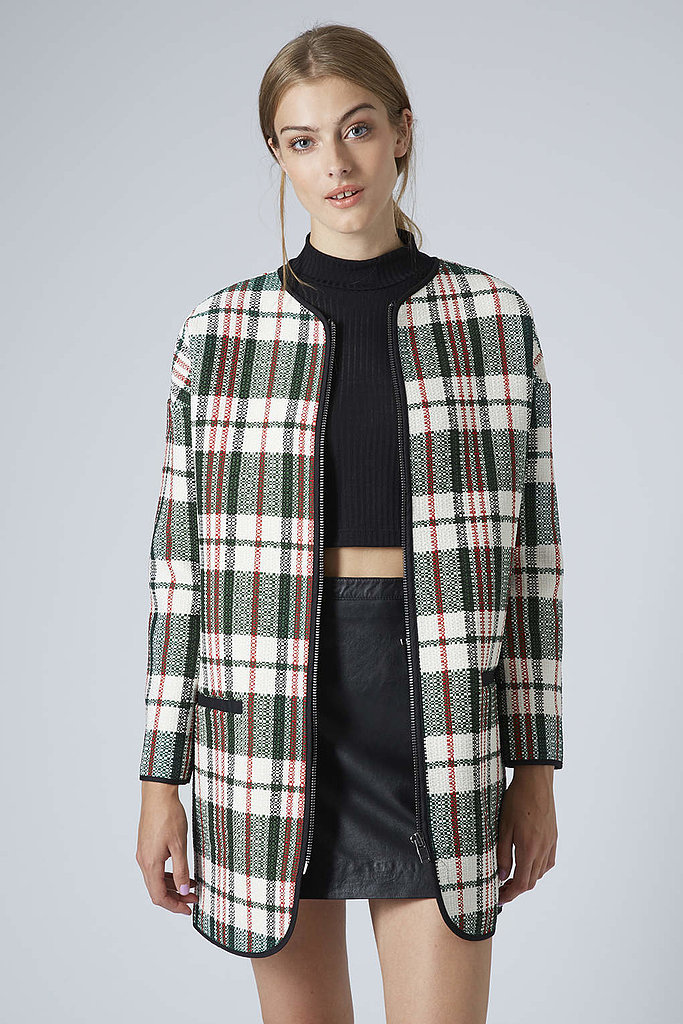 Topshop Textured Check Coat