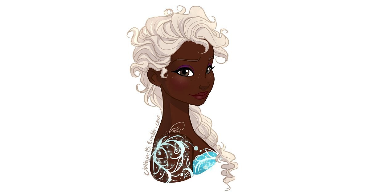 Black Elsa With Blond Hair This Artist Created Beautiful Racebent Versions Of Frozens Elsa 