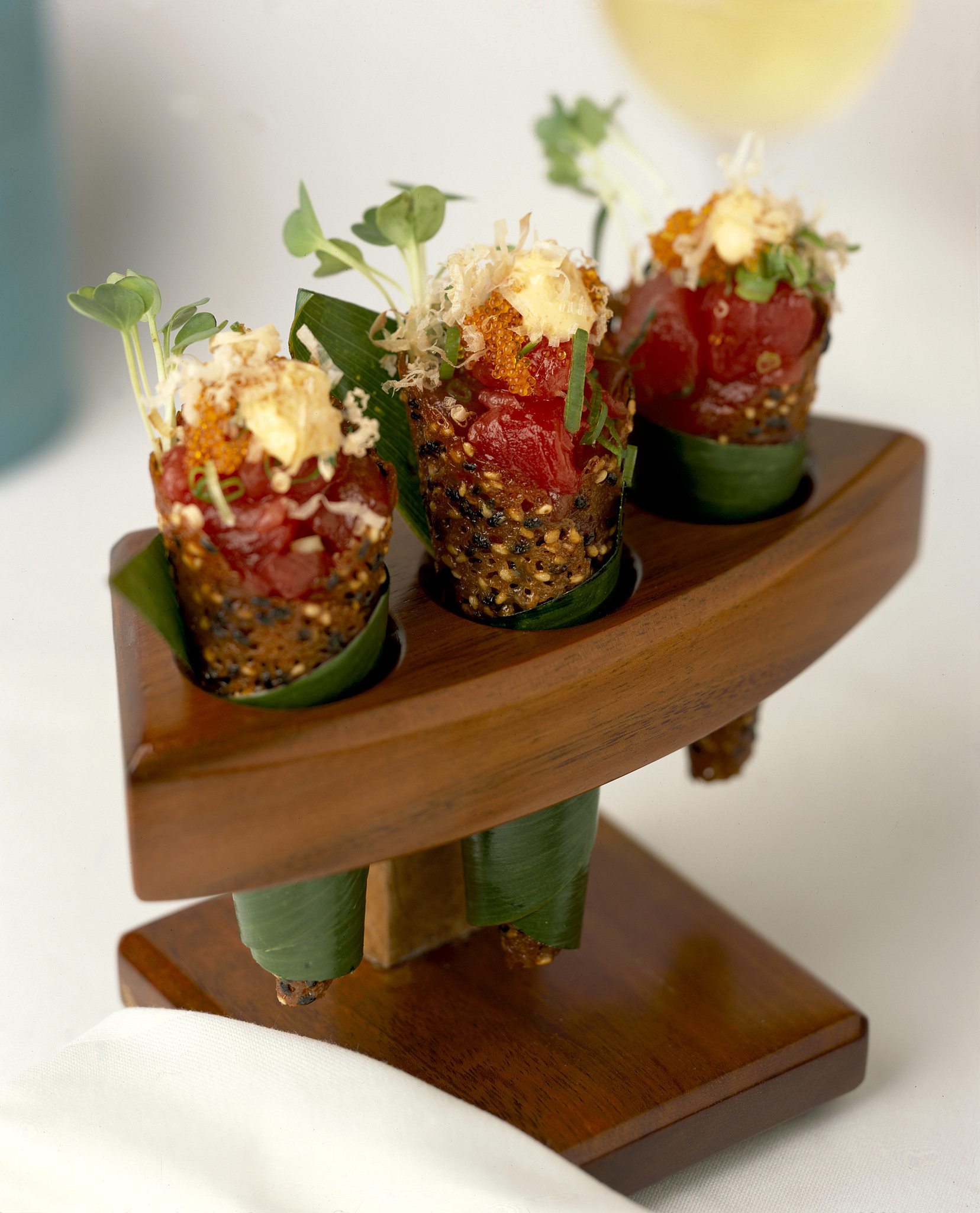 Spicy Tuna Tartare in a Sesame Miso Cone Dine Like the Stars 8