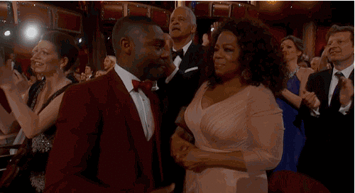 Oprah Winfrey gets hand blocked at the Oscars 