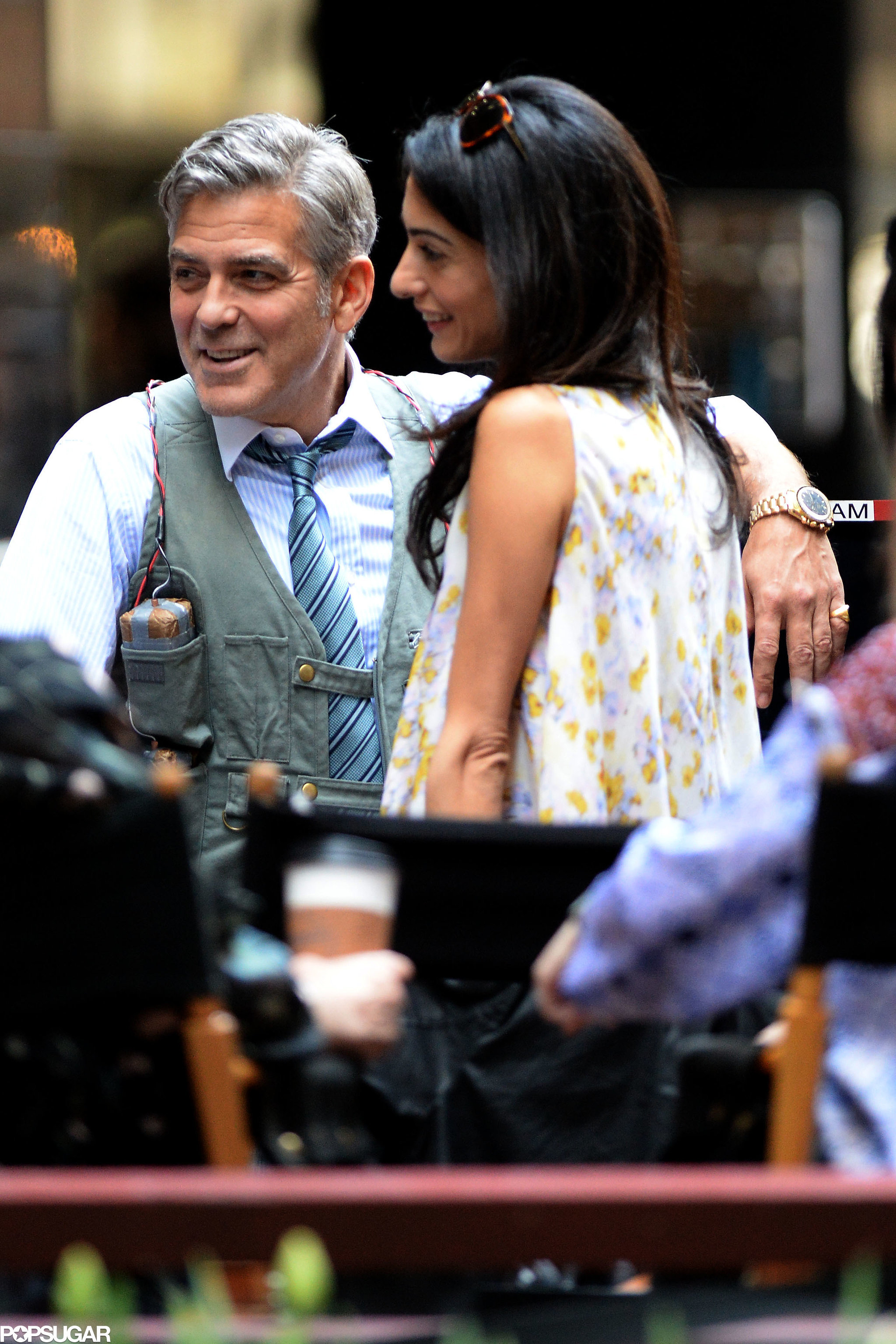 George Clooney on location: Money Monster NYC April 18, 2015 Amal-Alamuddin-Visits-George-Clooney-Money-Monster-Set