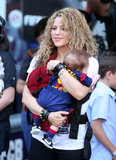Shakira Brings the Kids to Cheer For Gerard Piqué - See the Cute Pics and PDA!