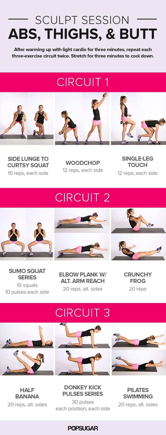 Printable Workout Abs Thighs And Butt Popsugar Fitness 