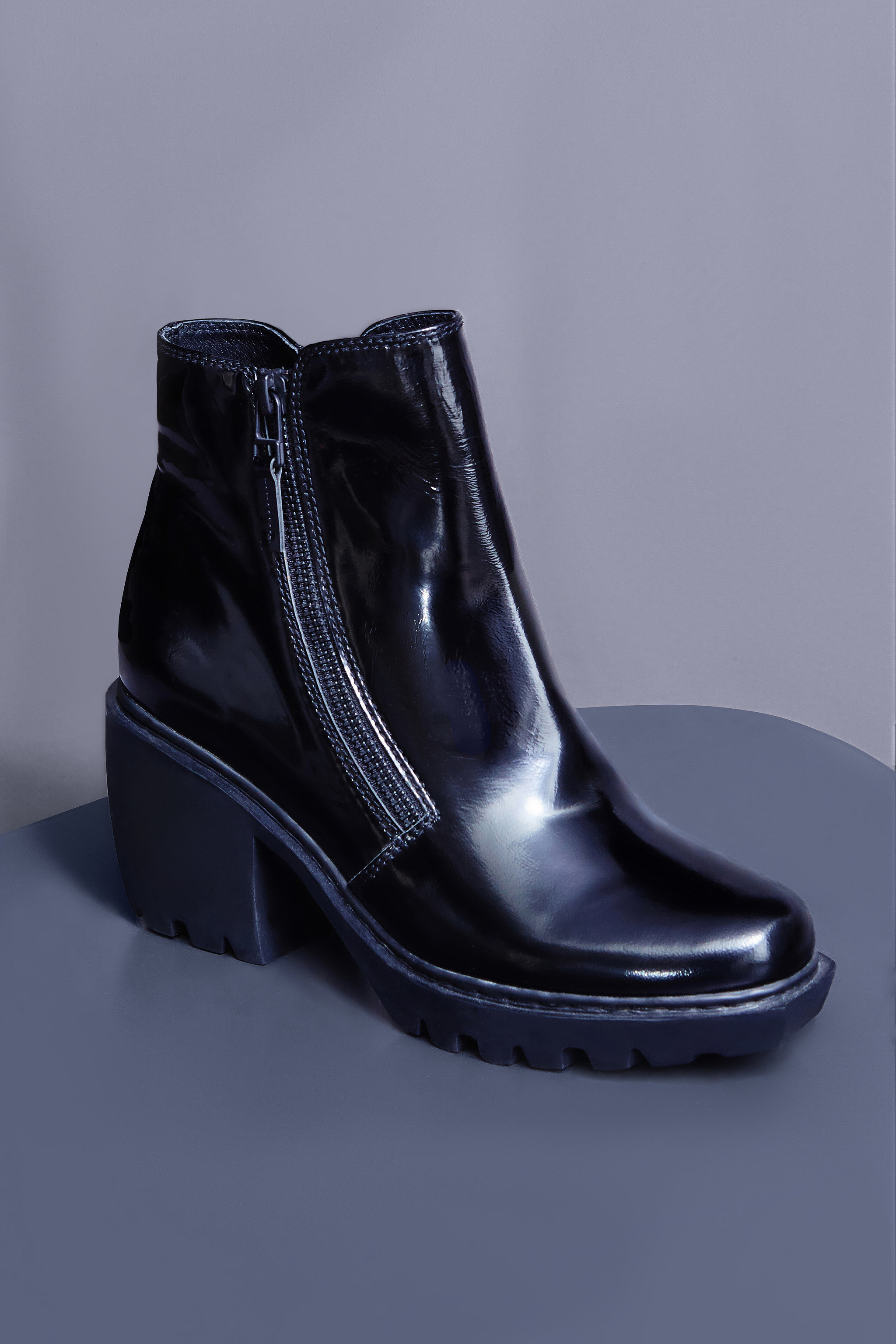 beige shiny boots