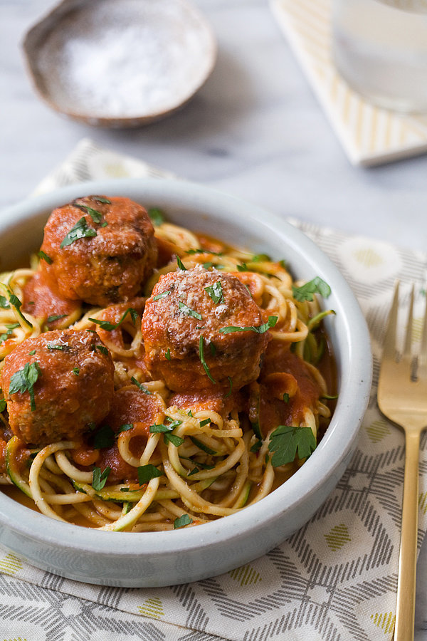 Zucchini Noodles With Meatballs | 20 Comforting Veggie Noodle Recipes That Won't Leave You ...