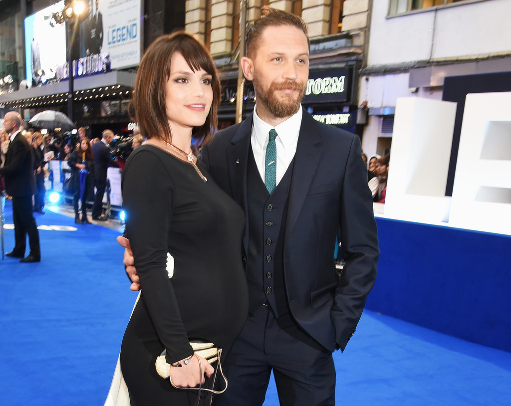 Tom Hardy At Legend Premiere With Pregnant Wife Charlotte Riley And Dog