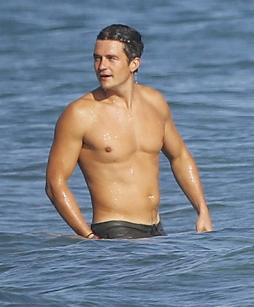 Orlando Bloom Shirtless At Beach October POPSUGAR Celebrity