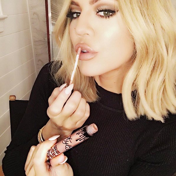 Khloé Wearing Candy K Kylie Jenner Teases the New Shades For Her Lip