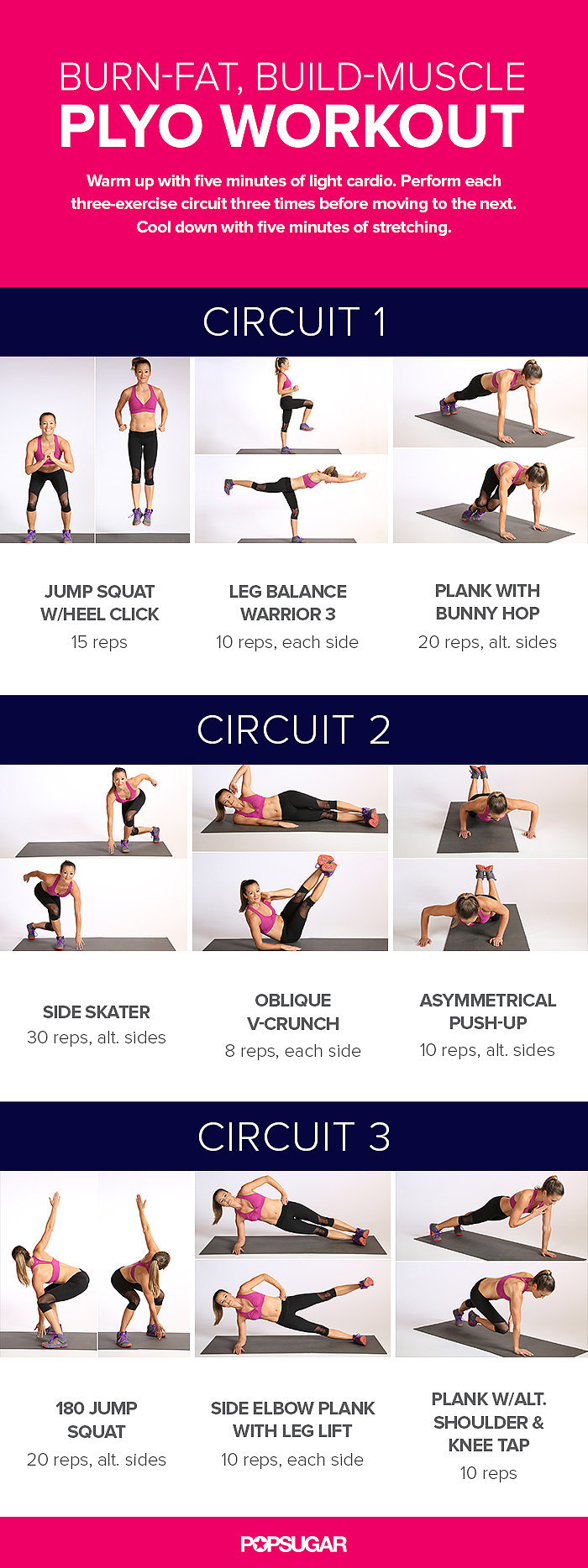 The Workout Burn Fat Build Muscle Plyo Workout POPSUGAR Fitness