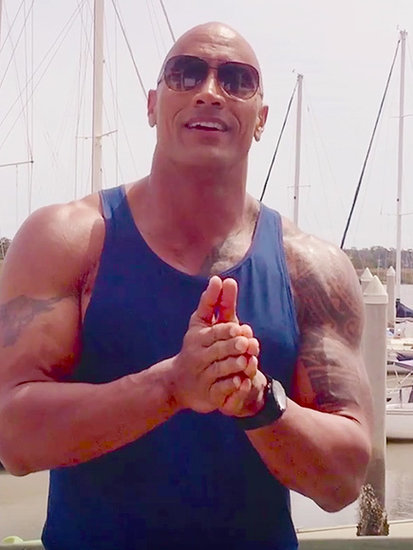 Dwayne Johnson Shirtless With Lauren Hashian Pictures Popsugar Celebrity