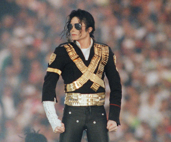 Michael Jackson was known for his voice as well as his fashion, including his quintessential coat, glove, and sunglasses, which he wore to perform at the 1993 Super Bowl.
Michael Jackson was known for his voice as well as his fashion, including his quintessential coat, glove, and sunglasses, which he wore to perform at the 1993 Super Bowl.
