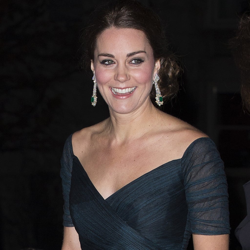 Kate Middleton Pregnant Wearing Jenny Packham Dress At Met Popsugar Fashion 