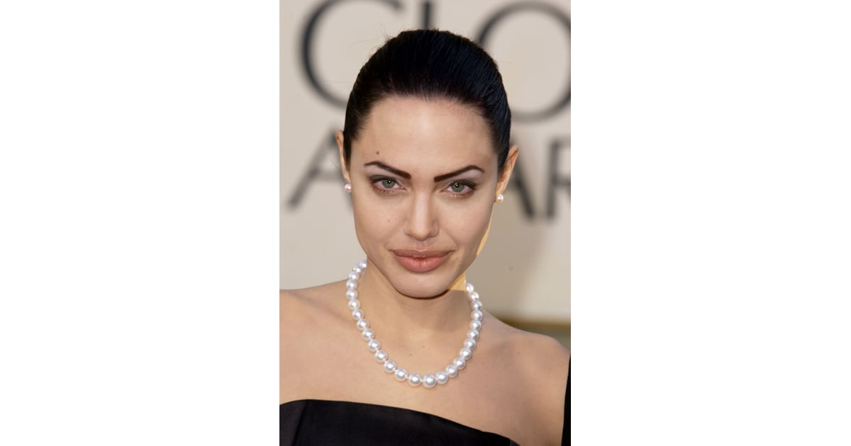 Angelina Jolie, 2002 | 43 Golden Globes Hair and Makeup Looks That