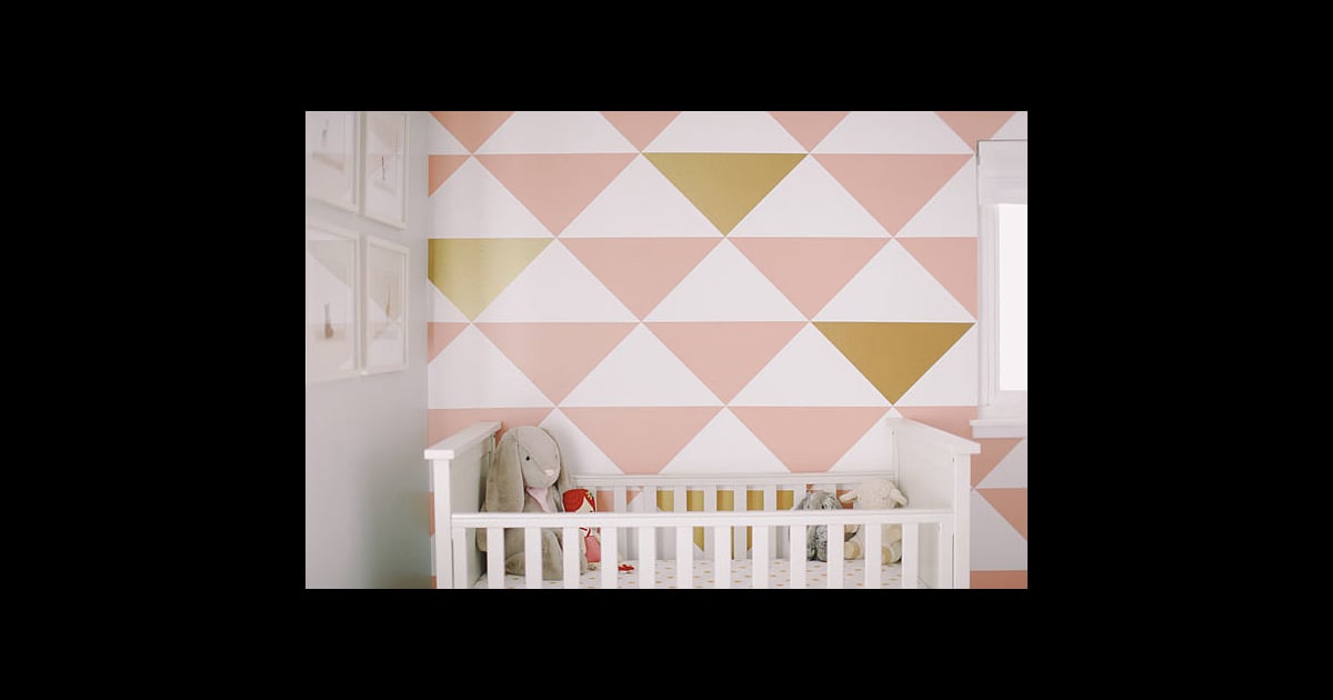 A Mod PinkandGold Wall 25 Ideas For a Pretty in Pink Nursery POPSUGAR Moms