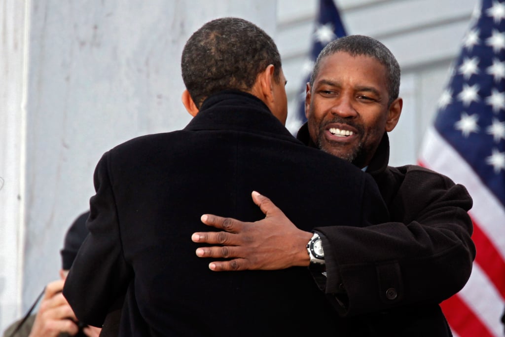President Obama & Denzel Washington Hug