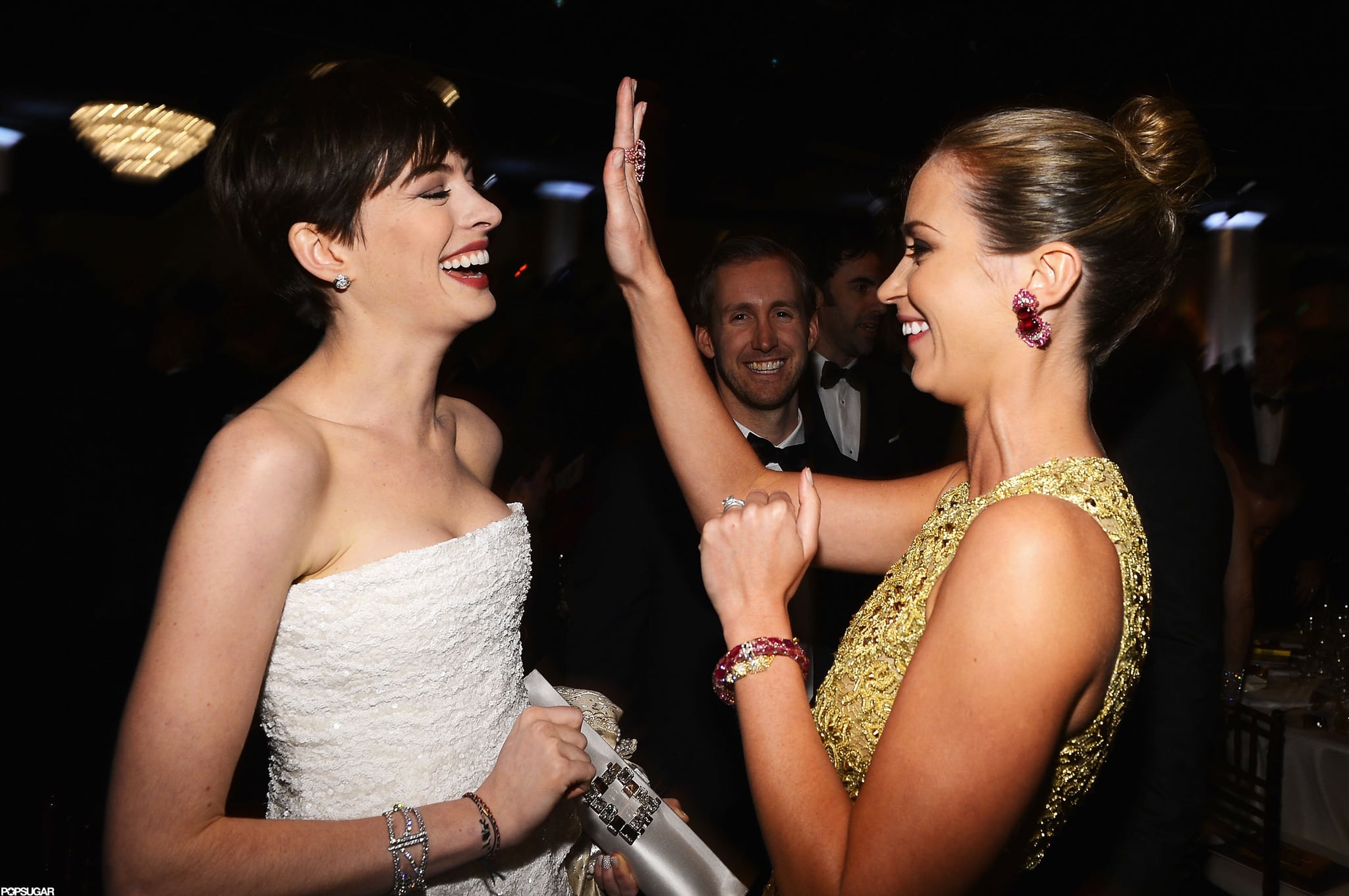 Anne Hathaway And Emily Blunt Shared A Laugh In 2013 A Look Back At Years Of Glamorous Golden 