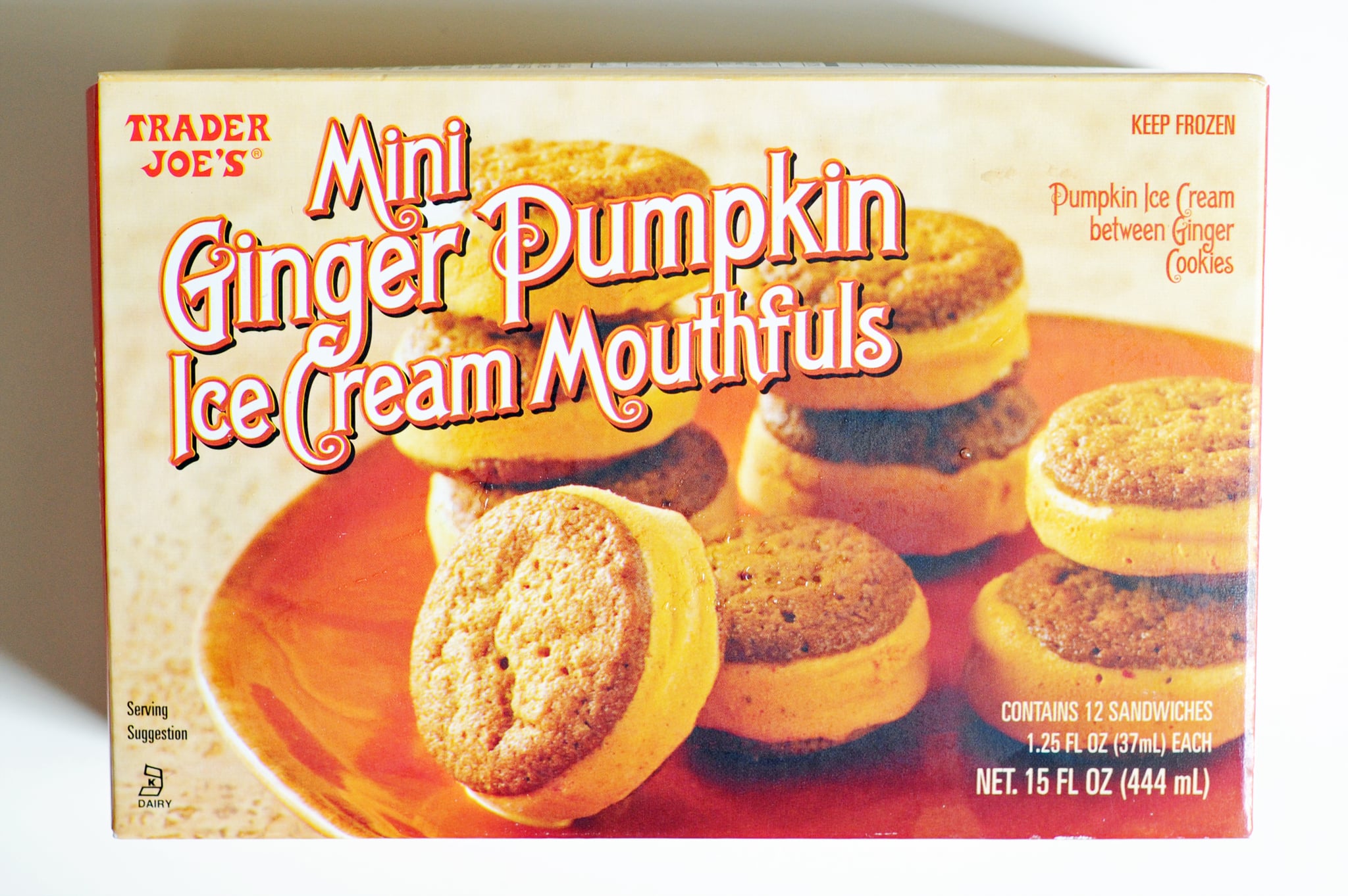 Trader Joe's Mini Ginger Pumpkin Ice Cream Mouthfuls 124 Pumpkin